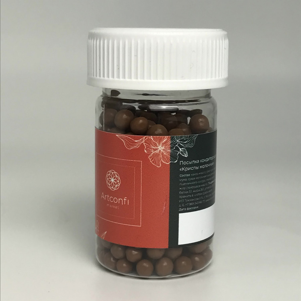 Посыпка «Криспы молочные» (молочный шоколад), 30гр
